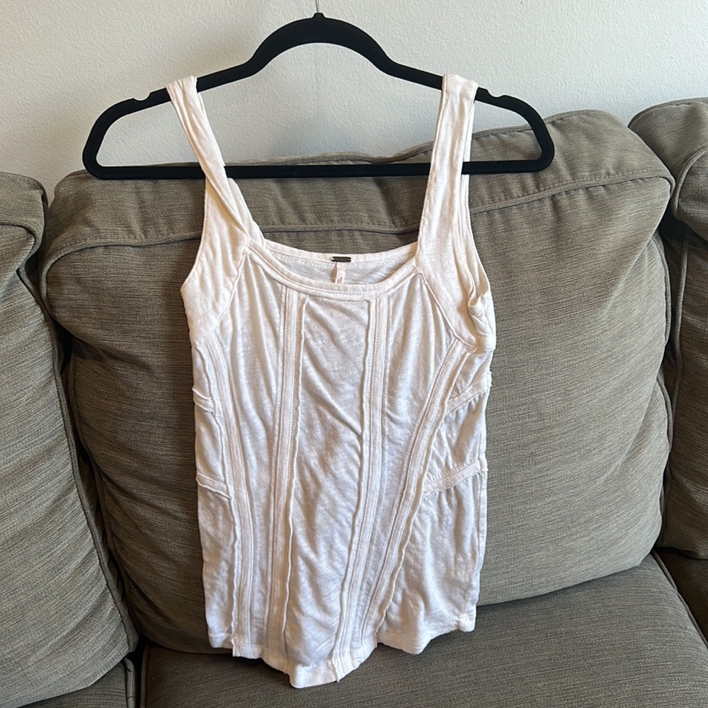 Free people tank with stitching details